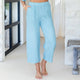 Linen Wide Cropped Pants - Splendid Iris