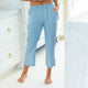 Lyocell Cropped Pants with Button Pocket Detail - Splendid Iris
