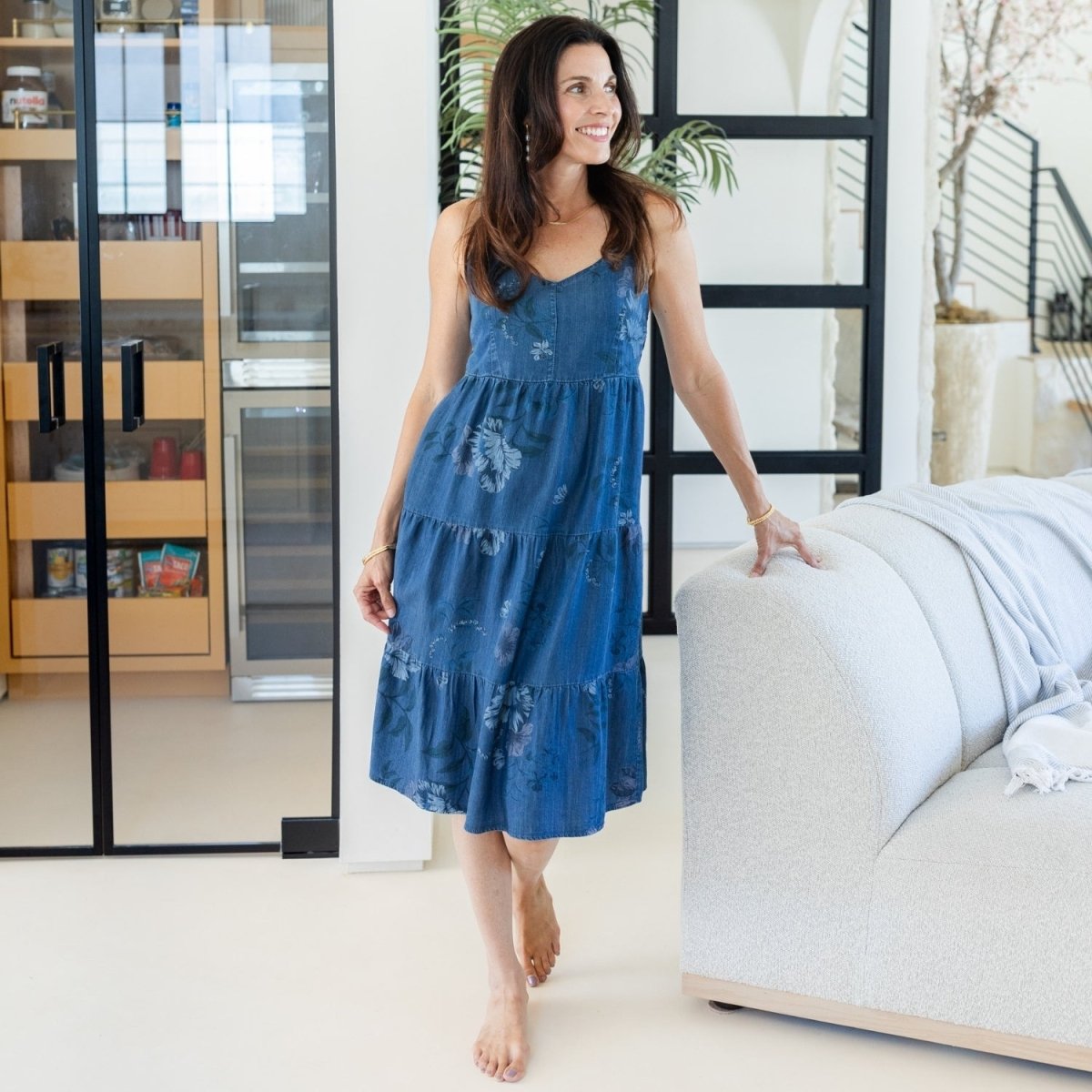 Lyocell Tiered Spaghetti Strap Dress - Splendid Iris