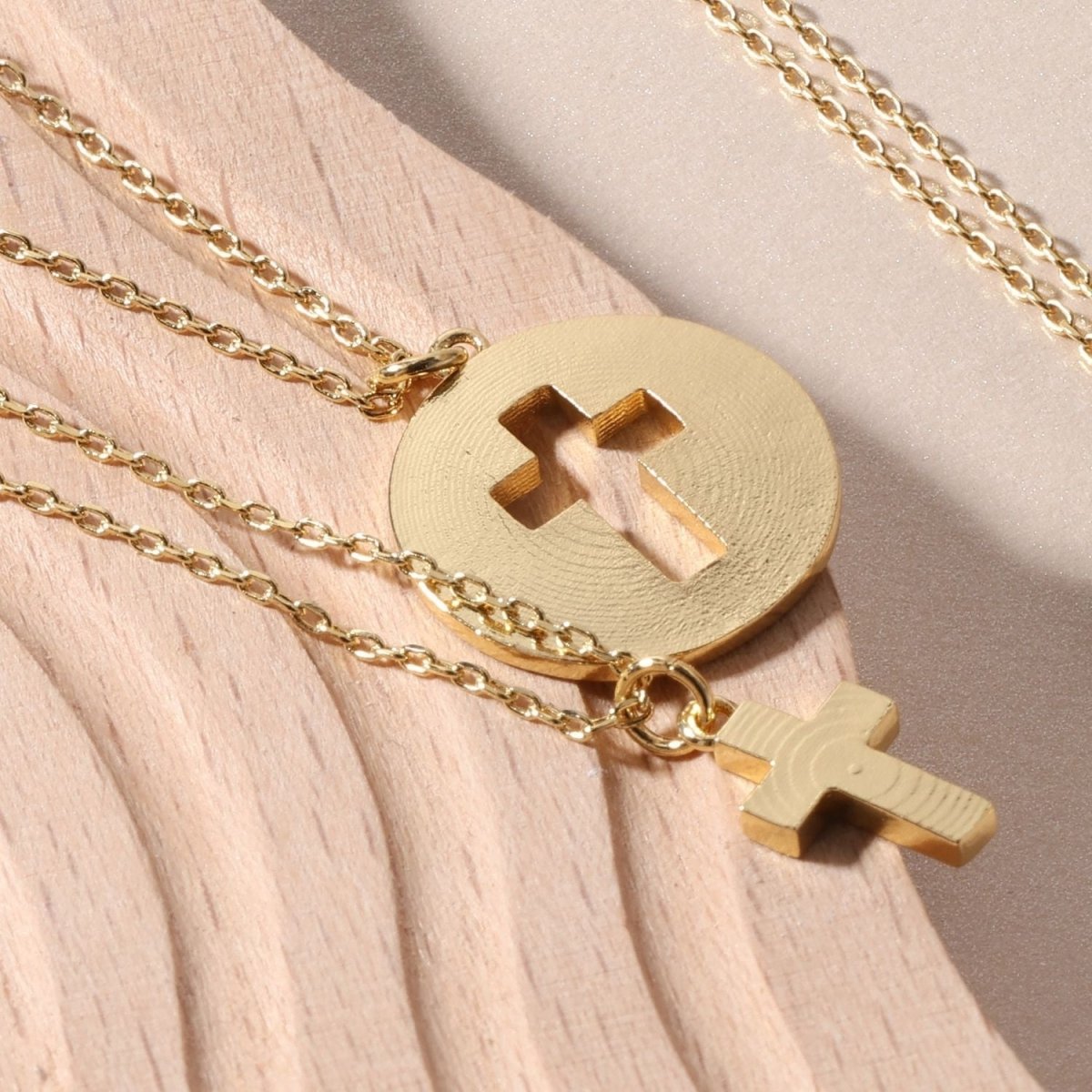 BFF Necklaces - Pair of Cross Necklaces - Splendid Iris