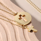 BFF Necklaces - Pair of Cross Necklaces - Splendid Iris