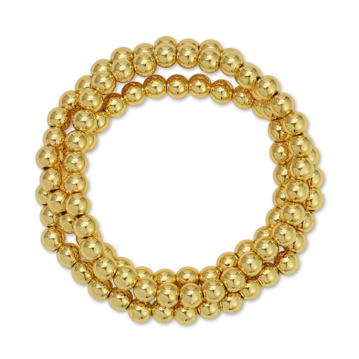 Set/3 Large Bead Stretch Bracelets - Splendid Iris