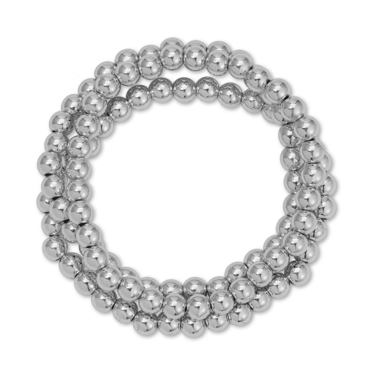 Set/3 Large Bead Stretch Bracelets - Splendid Iris