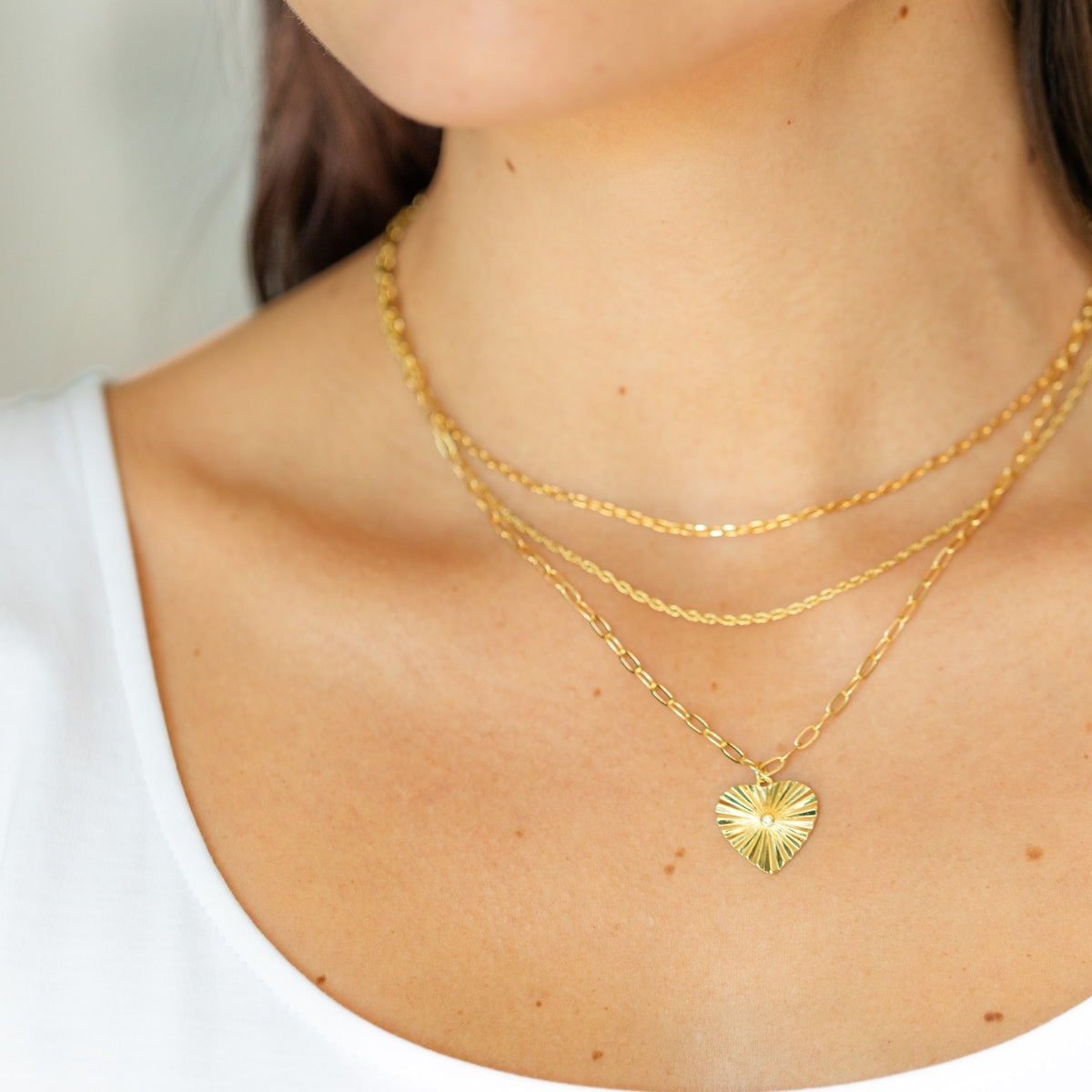 Gold cheapest Heart Layered Necklace