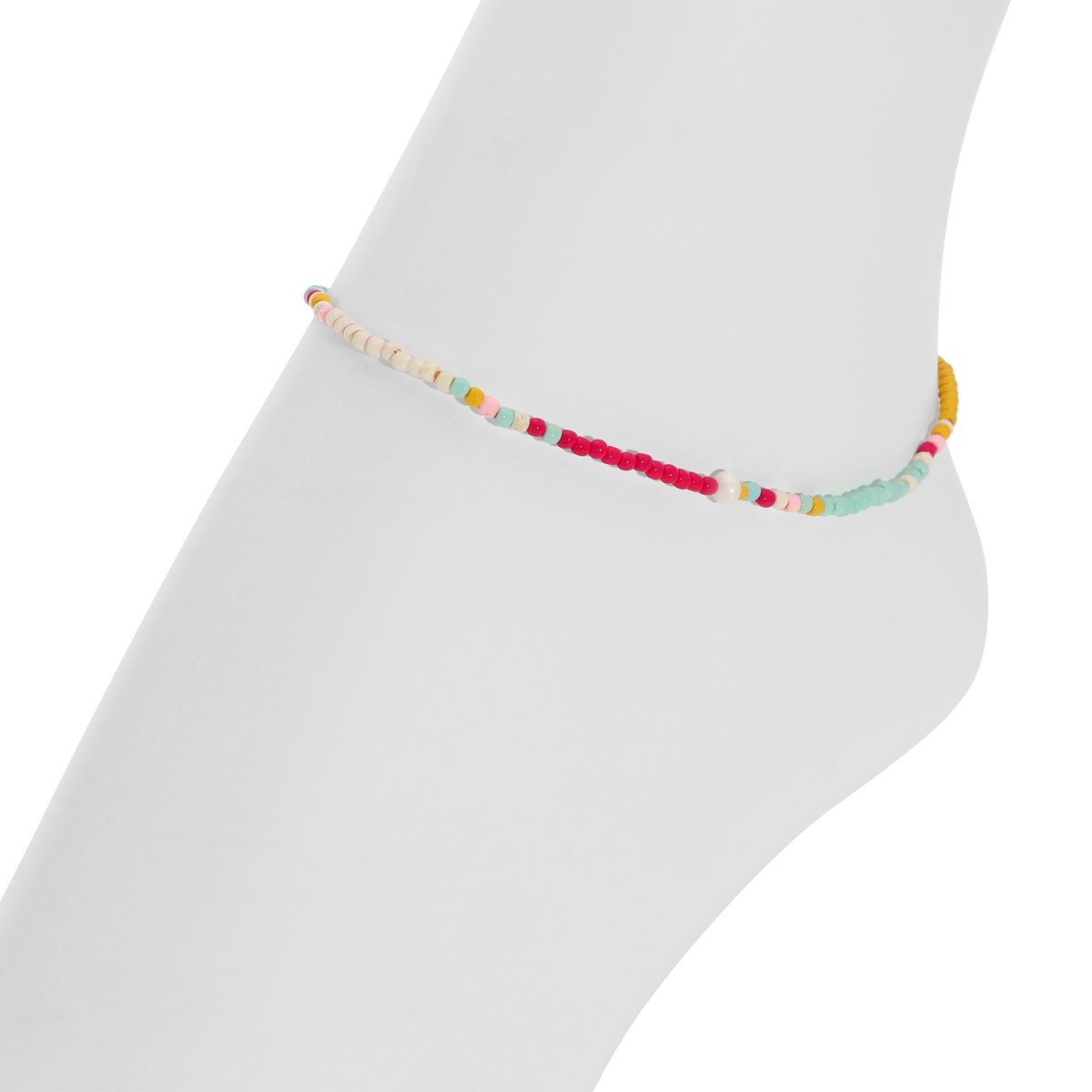 Cabana Club Stretch Seed Bead Anklets - Splendid Iris