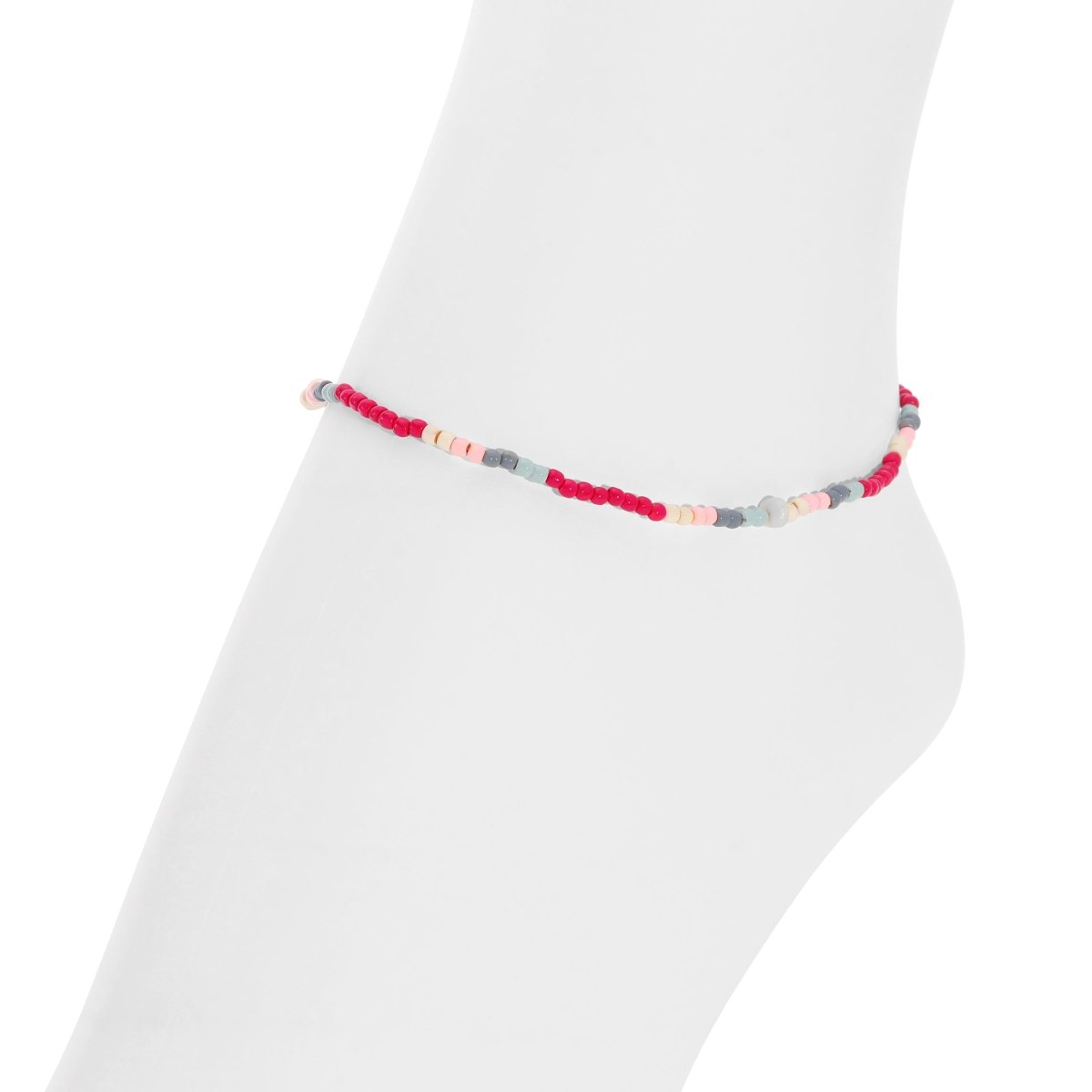 Cotton Candy Stretch Seed Bead Anklet - Splendid Iris