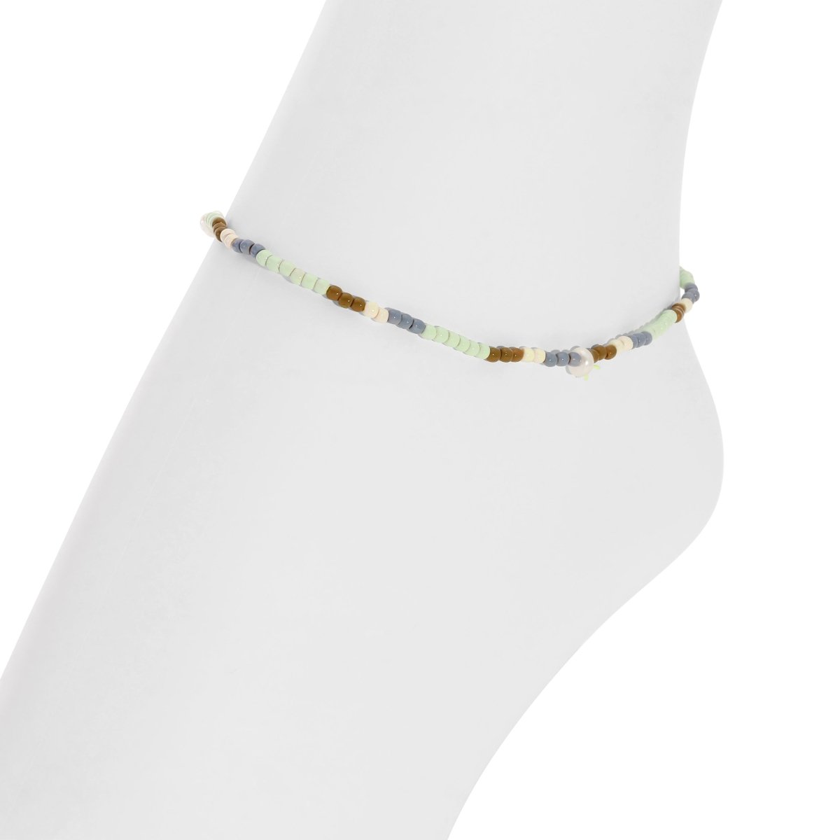 Stargazing Stretch Seed Bead Anklet - Splendid Iris