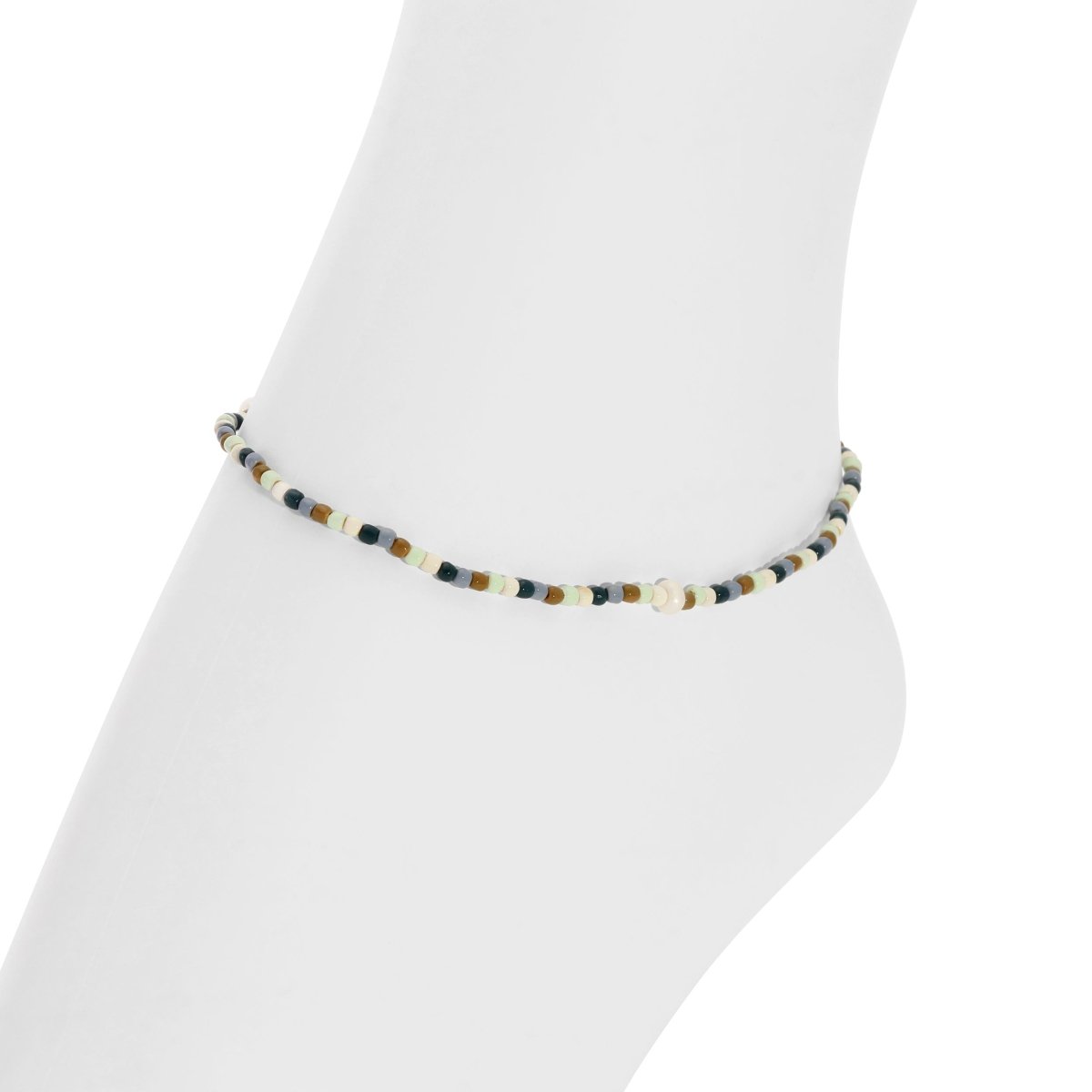 Stargazing Stretch Seed Bead Anklet - Splendid Iris