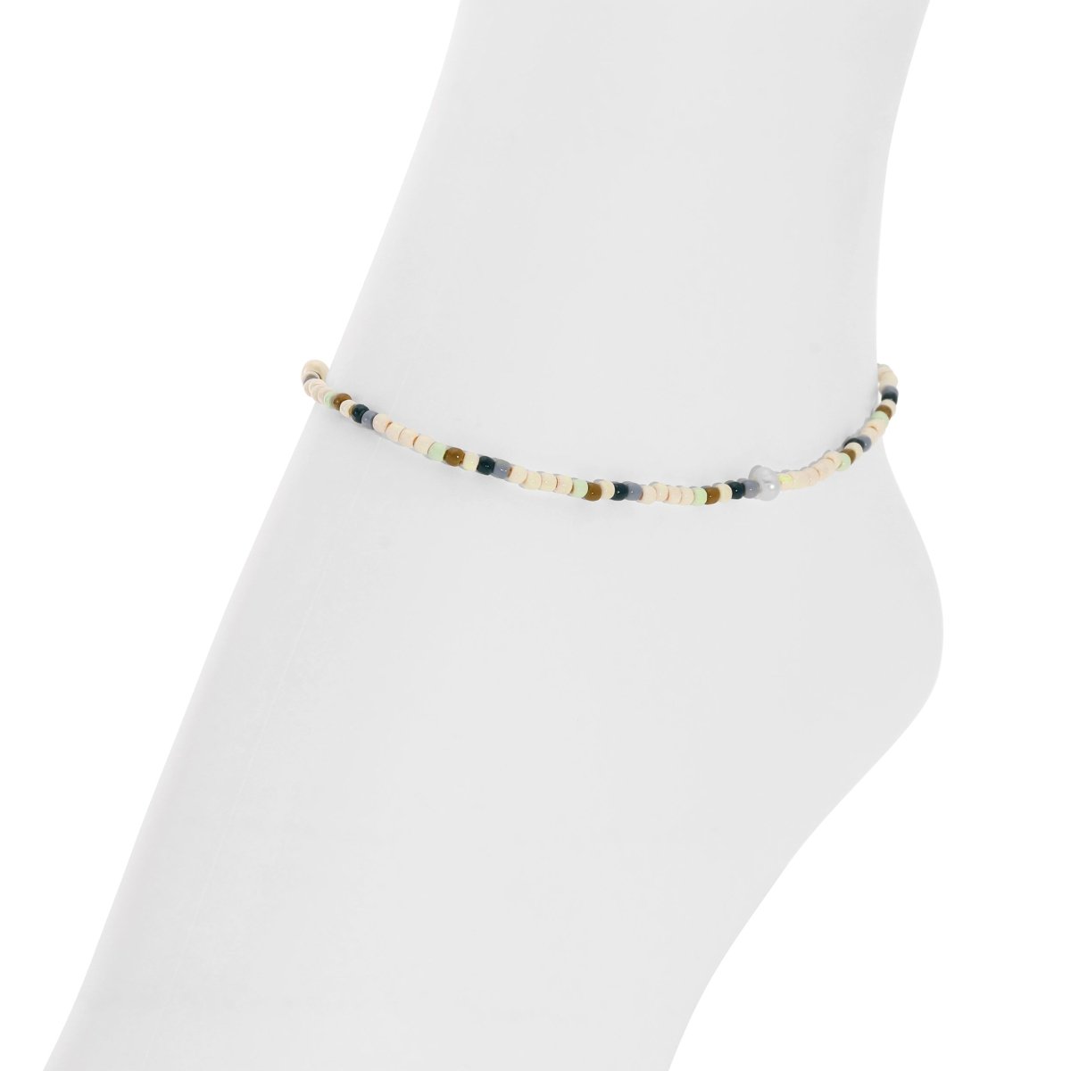 Stargazing Stretch Seed Bead Anklet - Splendid Iris