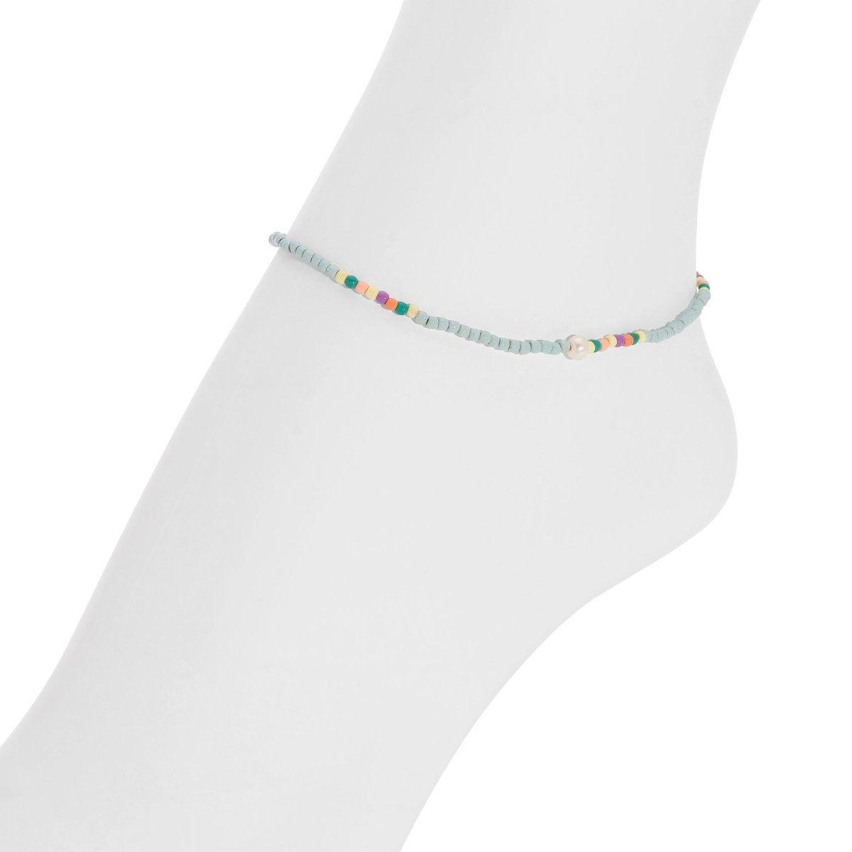 Island Oasis Stretch Seed Bead Anklet - Splendid Iris