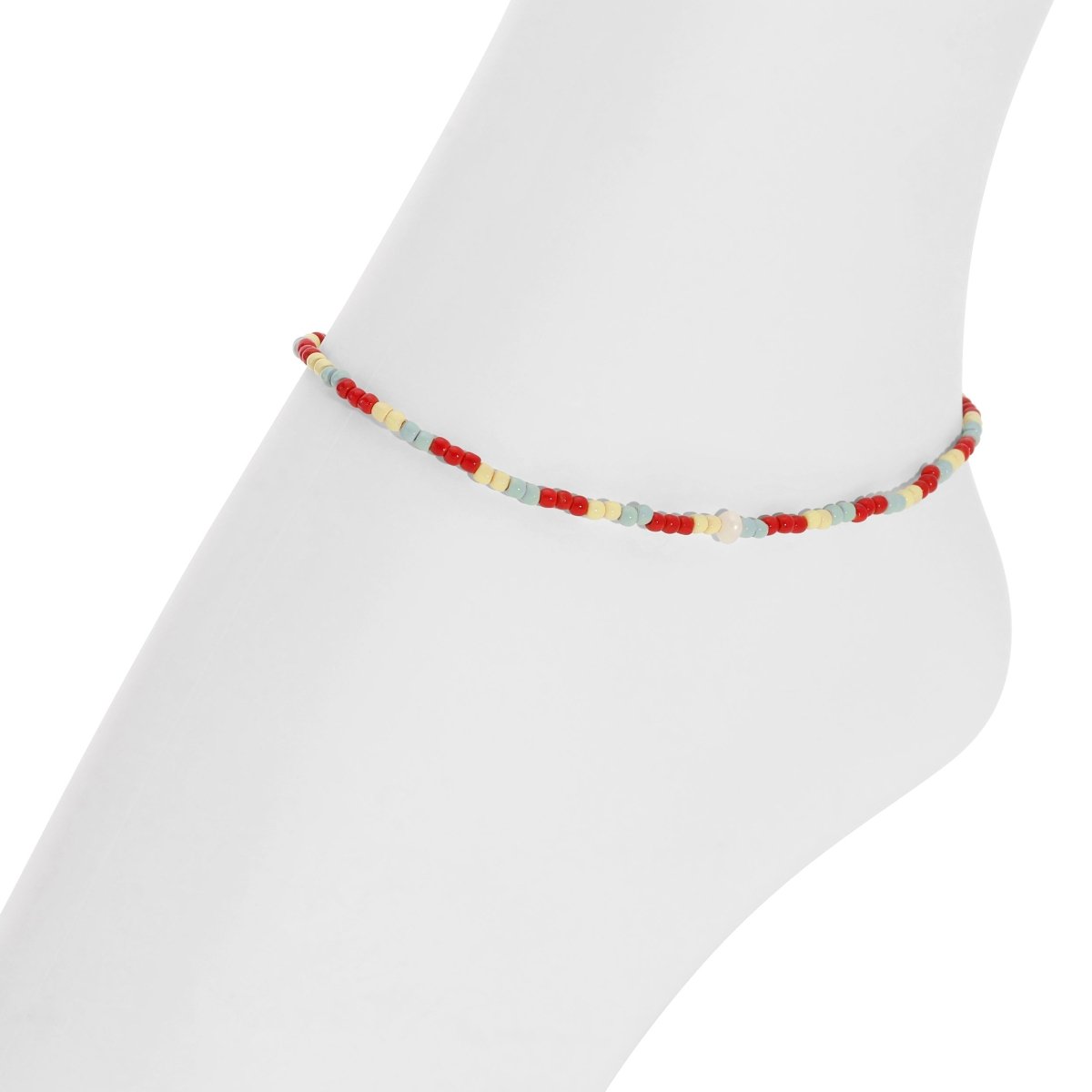 Strawberry Shortcake Stretch Seed Bead Anklet - Splendid Iris