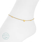 Sweetly Delicate Heart Anklet, Water Resistant - Splendid Iris
