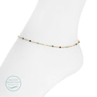 Sweetly Colored Delicate Chain Anklet, Water Resistant - Splendid Iris