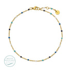 Sweetly Colored Delicate Chain Anklet, Water Resistant - Splendid Iris