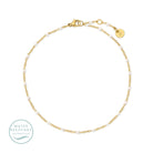 Sweetly Colored Delicate Chain Anklet, Water Resistant - Splendid Iris