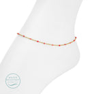Sweetly Colored Delicate Chain Anklet, Water Resistant - Splendid Iris