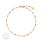 Sweetly Colored Delicate Chain Anklet, Water Resistant - Splendid Iris