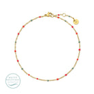 Sweetly Colored Delicate Chain Anklet, Water Resistant - Splendid Iris
