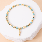 Fish Charm Beaded Stretch Bracelet - Splendid Iris