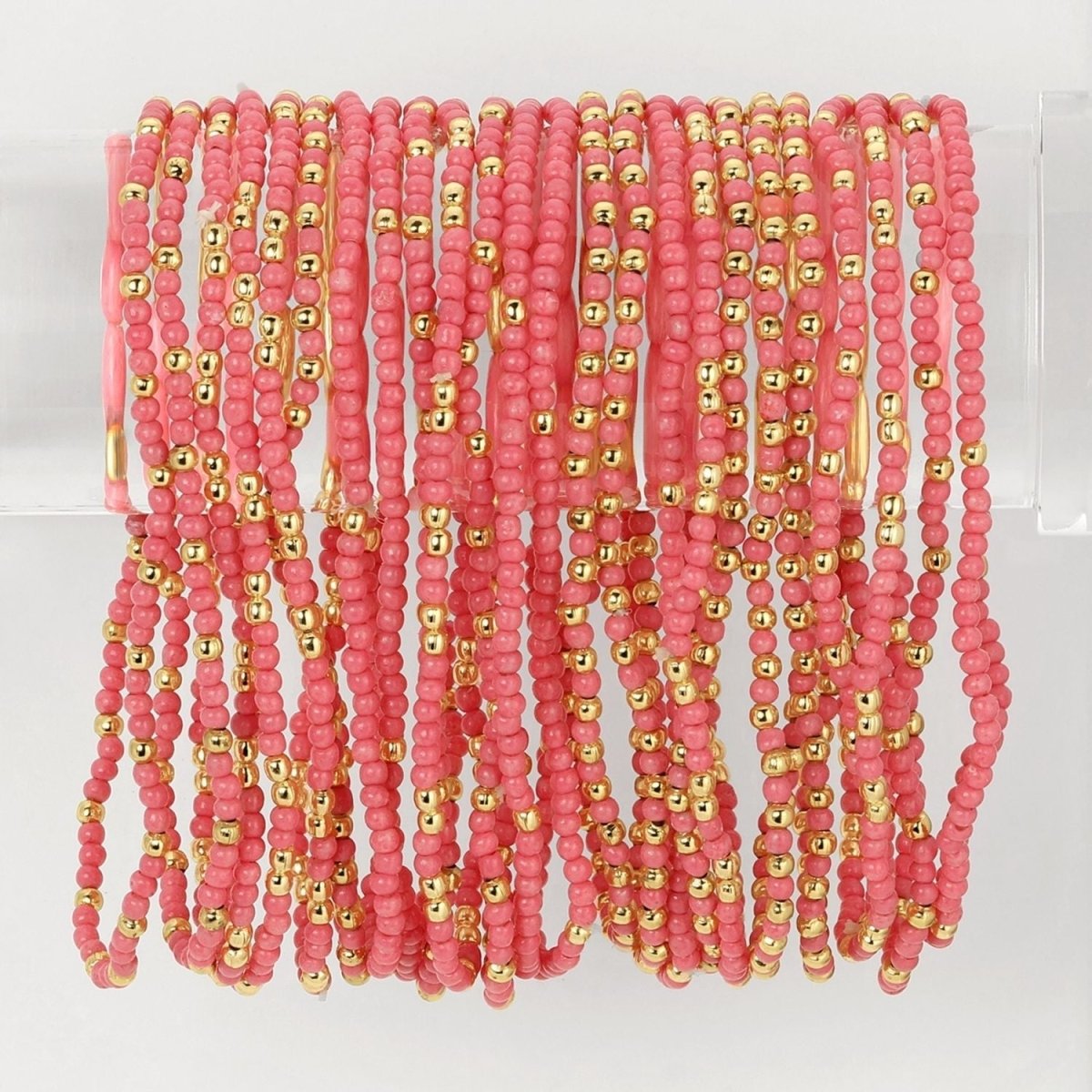 Set/4 Solid Color 2mm Seed Bead Bracelets - Splendid Iris