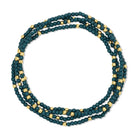 Set/4 Solid Color 2mm Seed Bead Bracelets - Splendid Iris