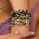 Set of 8 Assorted Delicate Seed Bead Bracelets - Splendid Iris
