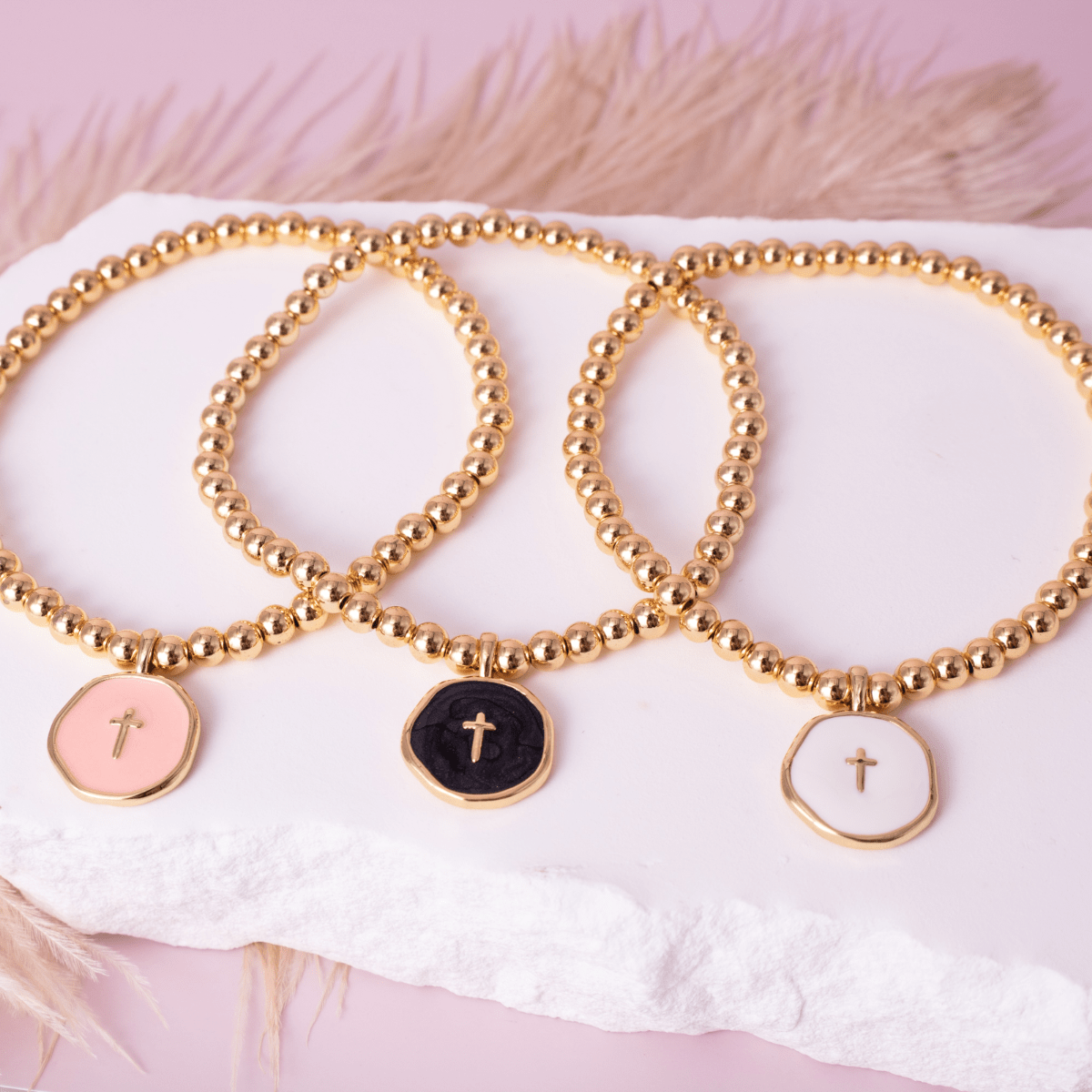 Stretch Cross Bracelet - Splendid Iris