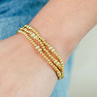 3mm Stretch Bead Bracelets with Textured Larger Bead Accents - Splendid Iris