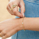 Minimal Pearl Gold Bead Bracelet - Splendid Iris