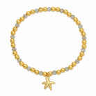 Starfish Charm Beaded Stretch Bracelet - Splendid Iris