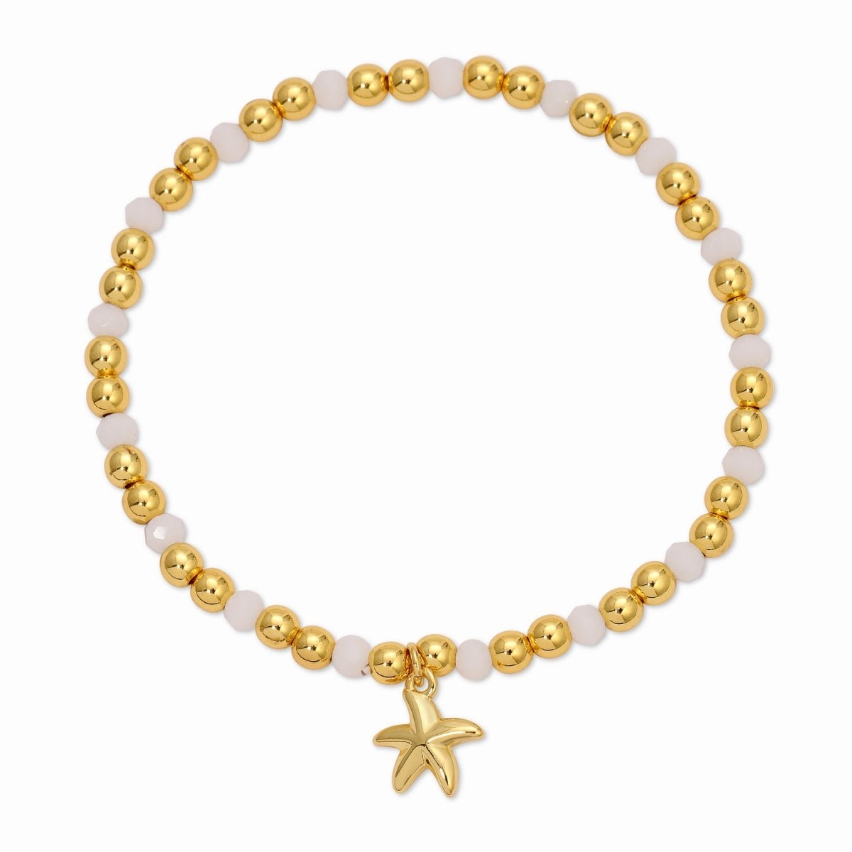 Starfish Charm Beaded Stretch Bracelet - Splendid Iris