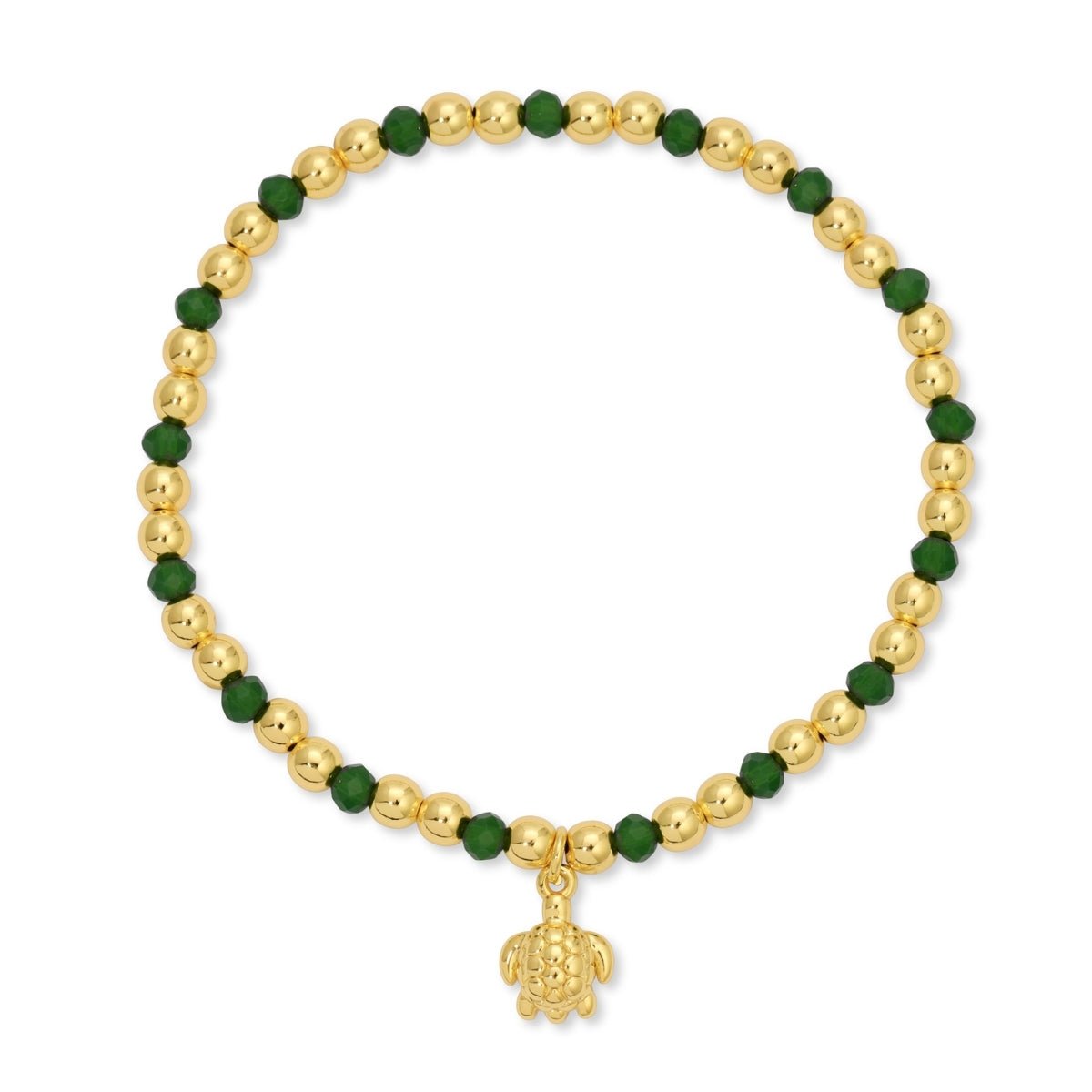 Turtle Charm Beaded Stretch Bracelet - Splendid Iris