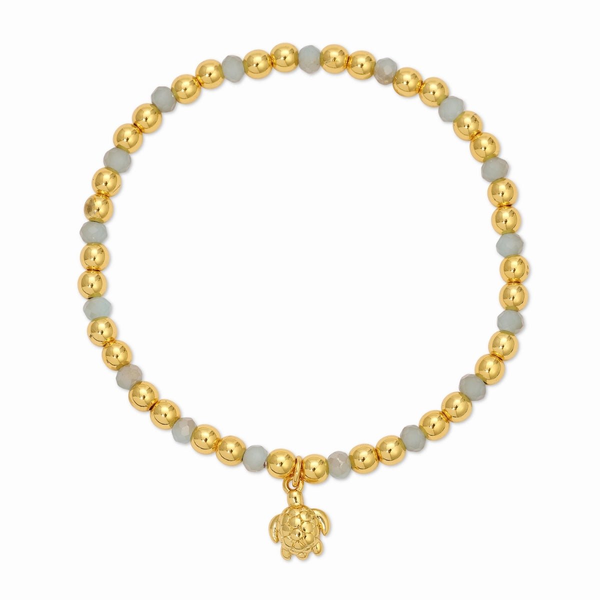 Turtle Charm Beaded Stretch Bracelet - Splendid Iris