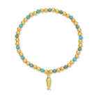Fish Charm Beaded Stretch Bracelet - Splendid Iris