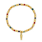Fish Charm Beaded Stretch Bracelet - Splendid Iris
