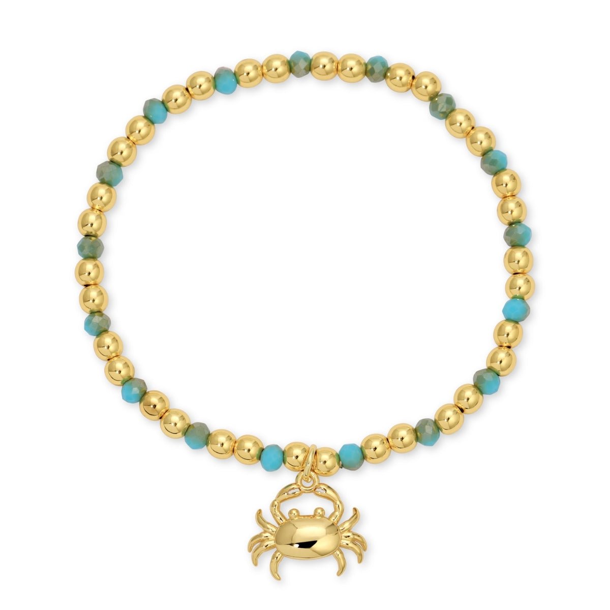 Crab Charm Beaded Stretch Bracelet - Splendid Iris