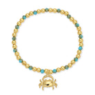 Crab Charm Beaded Stretch Bracelet - Splendid Iris