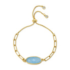 Oval Stone Pulley Bracelet - Splendid Iris