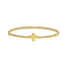 Single Gold Cross Beaded Bracelet - Splendid Iris