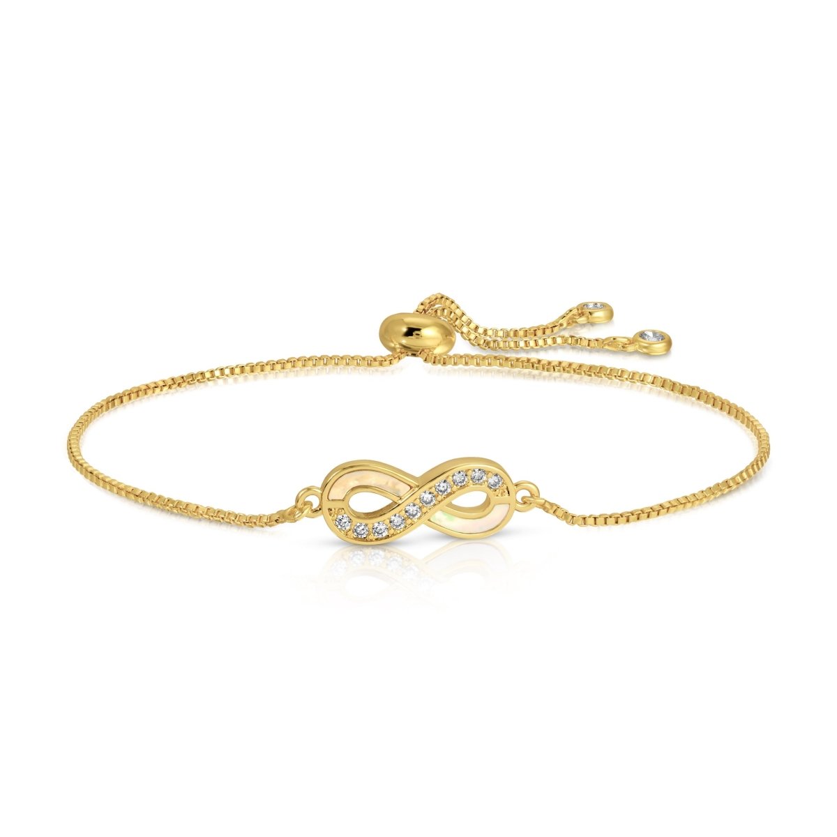 Infinite Shell and CZ Pulley Bracelet - Splendid Iris