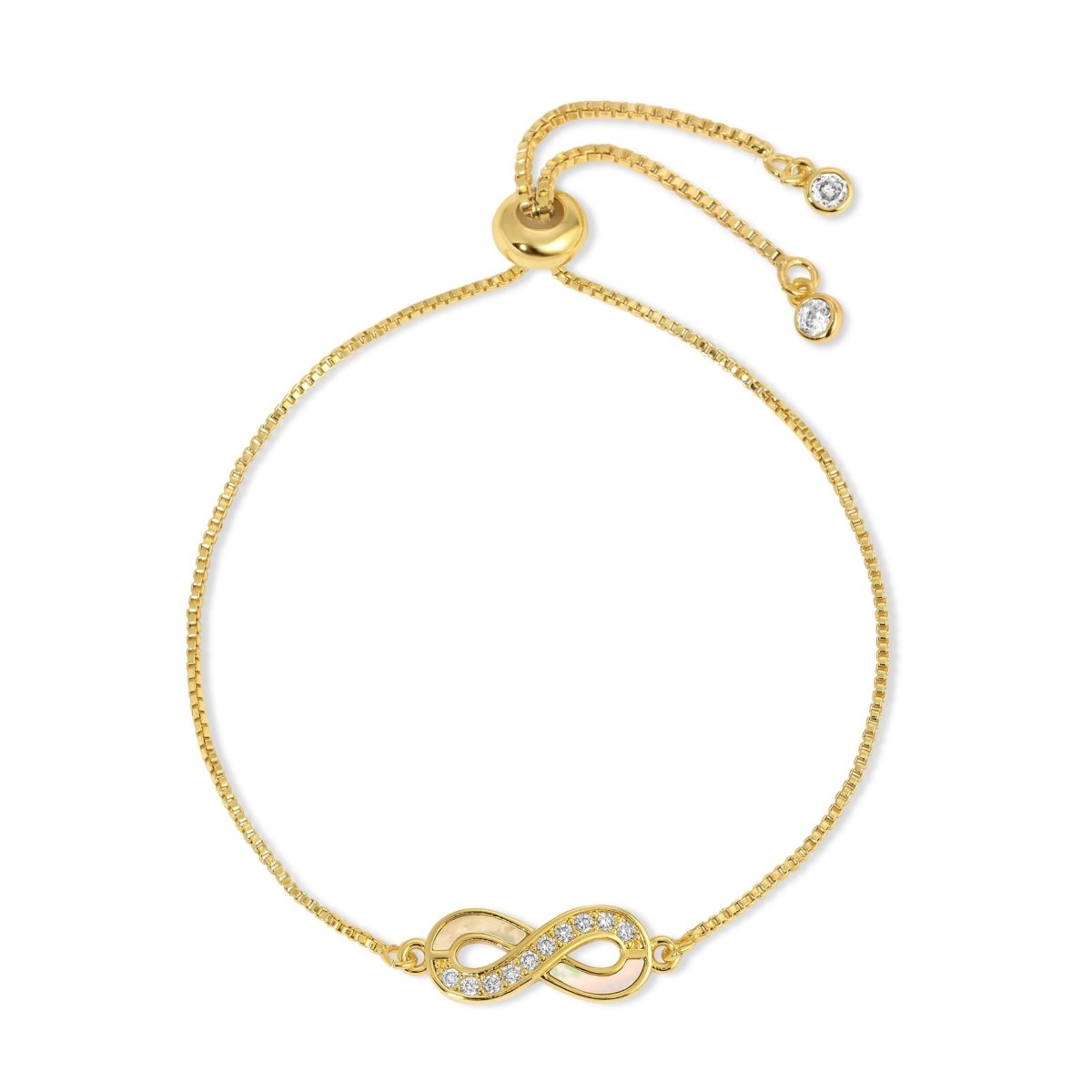 Infinite Shell and CZ Pulley Bracelet - Splendid Iris