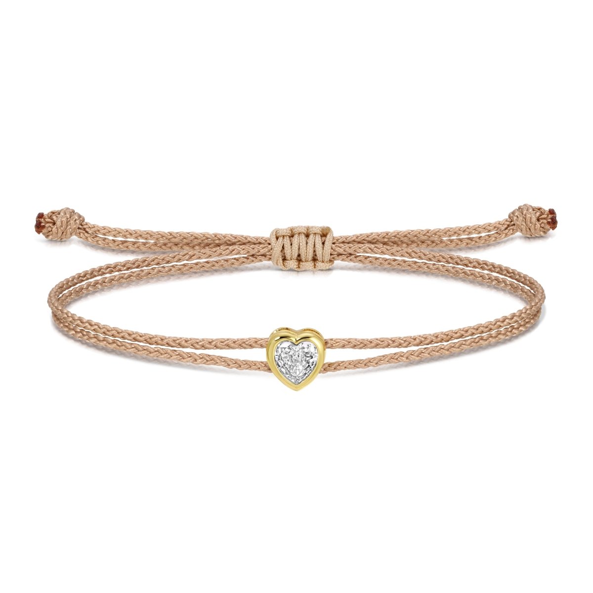 Sparkling Heart Adjustable Slider Bracelet - Splendid Iris