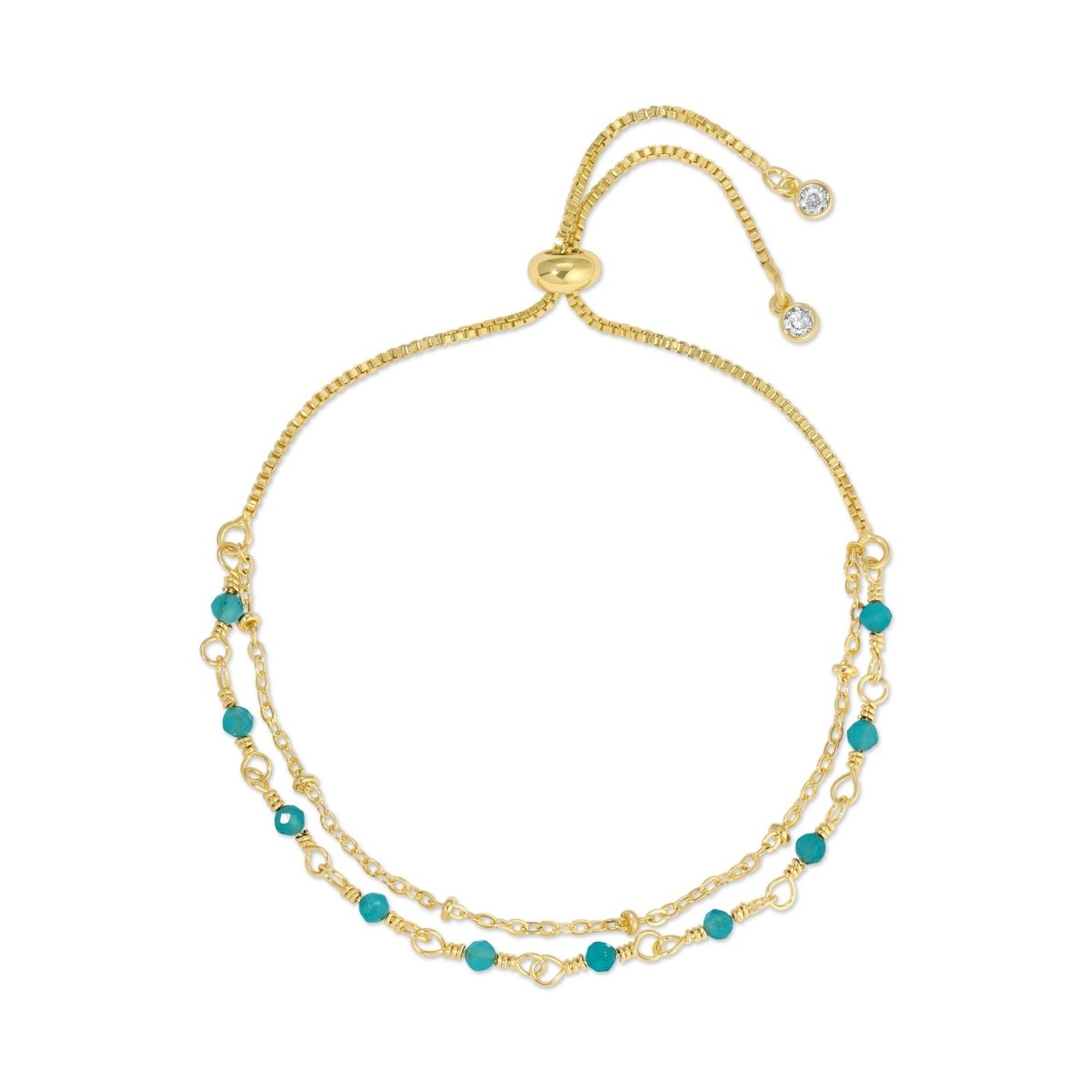 Layered Delicate Stone Pulley Bracelet - Splendid Iris