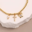 Renewal & Faith Gold Stretch Bracelet - Splendid Iris