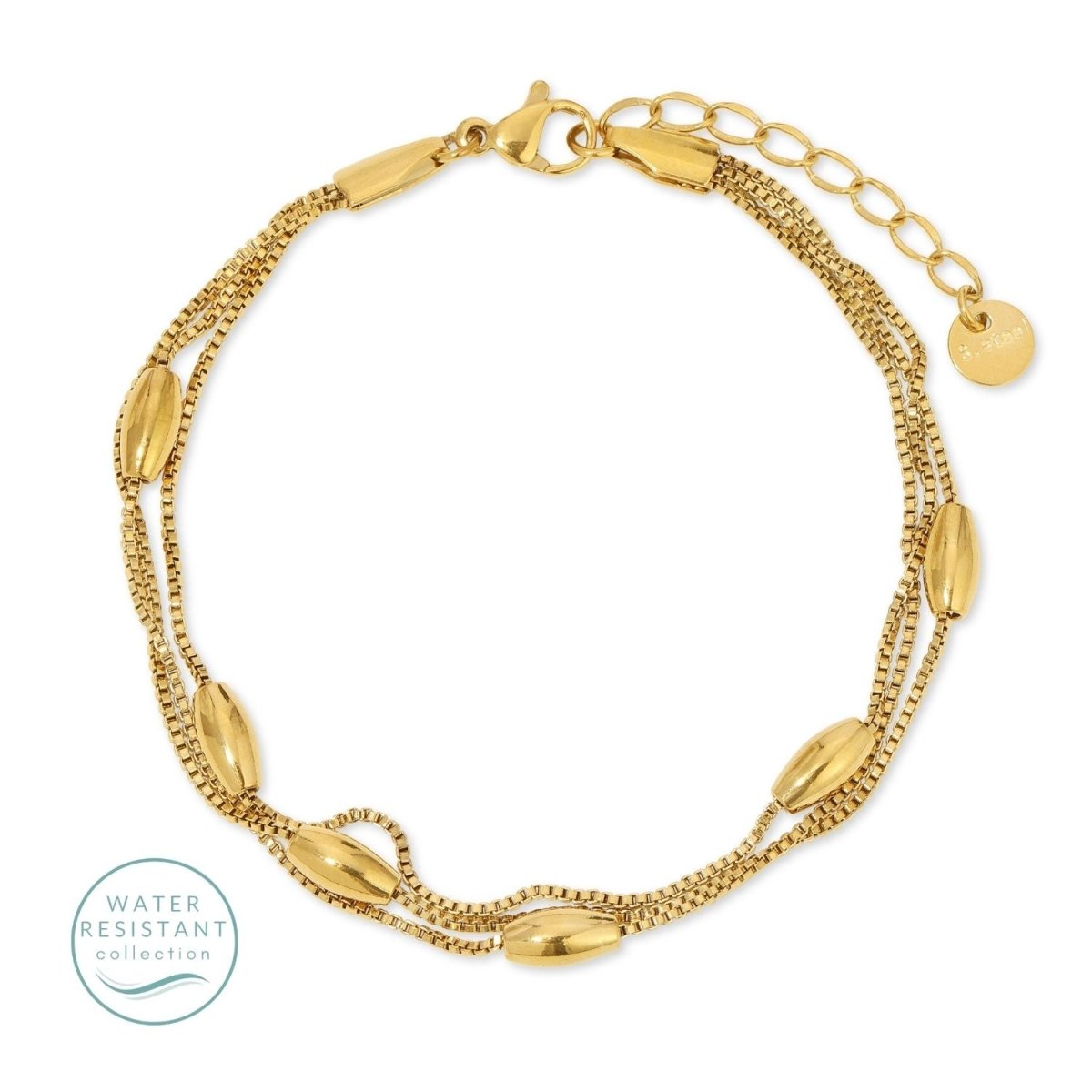 Triple Layer Accented Water Resistant Bracelet - Splendid Iris