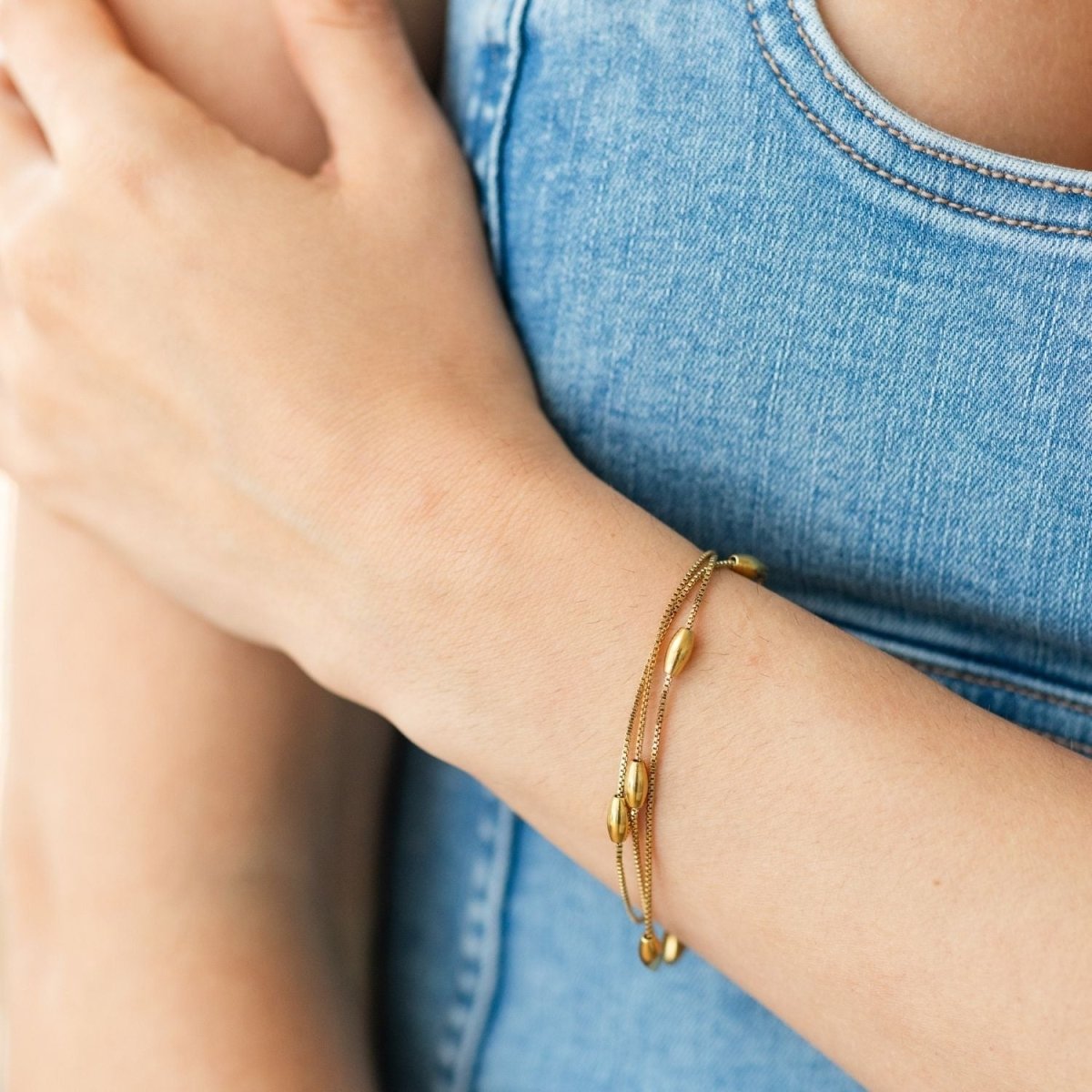 Triple Layer Accented Water Resistant Bracelet - Splendid Iris