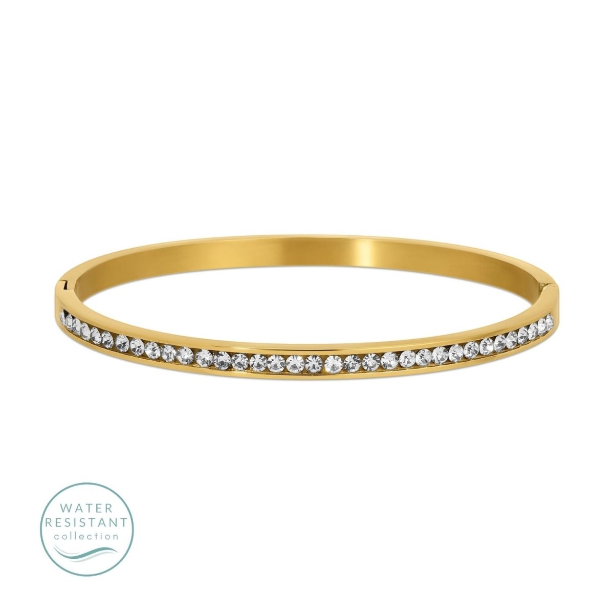 Hinge Water Resistant Cubic Zirconia Bangle - Splendid Iris