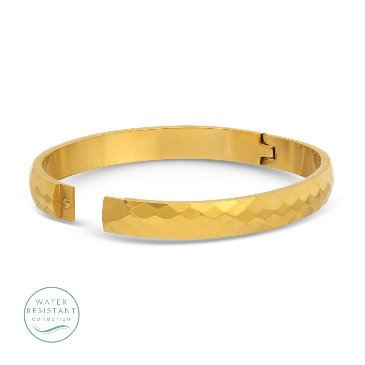 Textured Hinged Water Resistant Bangle - Splendid Iris