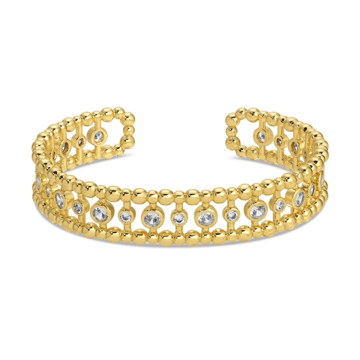 Statement Cuff Bracelet with CZ Accents - Splendid Iris