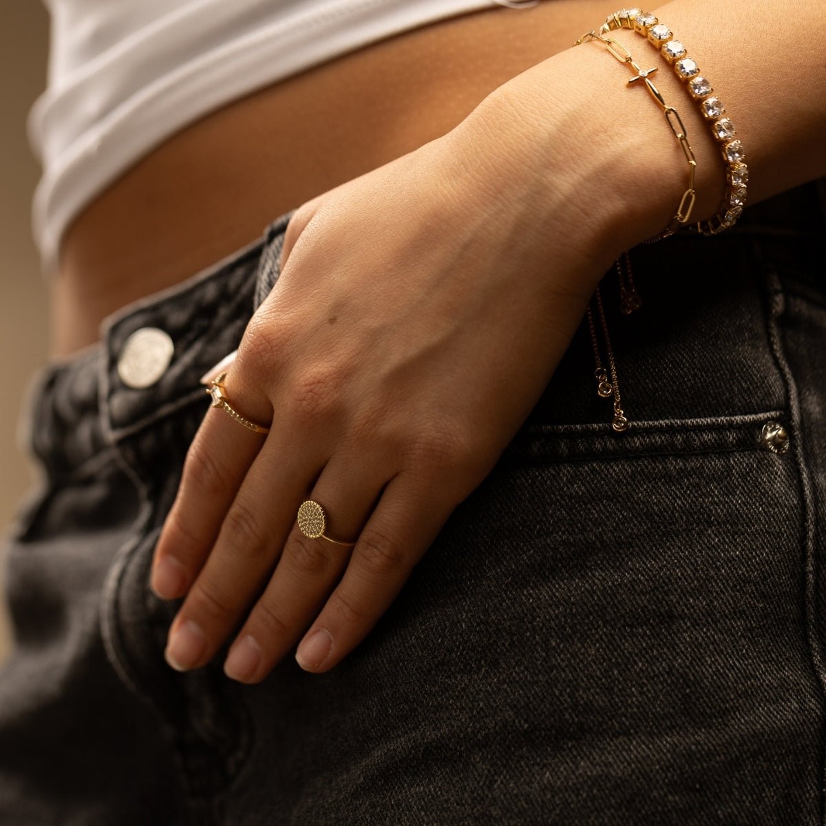 Delicate Cross Pulley Bracelet - Splendid Iris